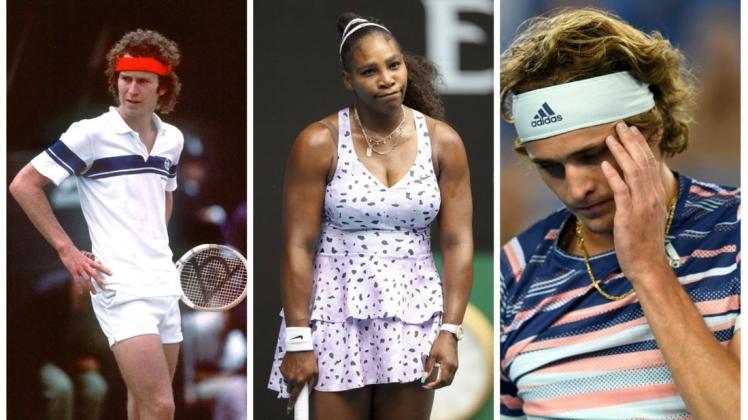 Heißsporne auf dem Tennis-Court: John McEnroe, Serena Williams und Alexander Zverev.