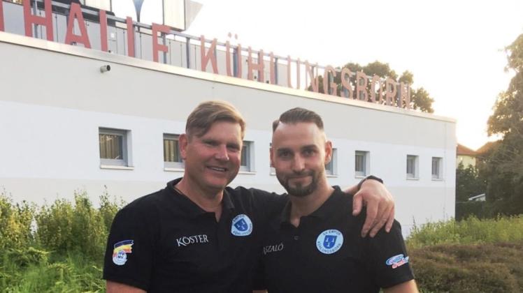 Andreas Köster (links) und Attila Aszaló haben sich schon für einen Handball-Neustart beim SV Empor Kühlungsborn gefunden. Weitere Unterstützer werden gesucht.