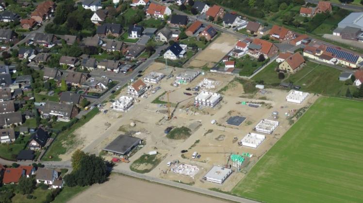 Das Baugebiet Ortelbruch in Wehrendorf aus der Luft betrachtet. Hier befand sich einstmals das Unternehmen Kortina Küchen.