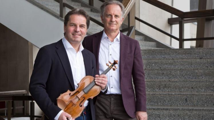 Hoch versierte Musiker: Frank-Michael Erben und Alfredo Perl spielen am Sonntag beim Meisterkonzert von Classic con Brio in der Kirche St. Matthäus in Melle.
