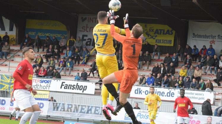 Das Landespokalspiel des SV Atlas Delmenhorst gegen den SV Meppen ist abgesetzt worden. Wann die Viertelfinalpartie ausgetragen wird, steht noch nicht fest.