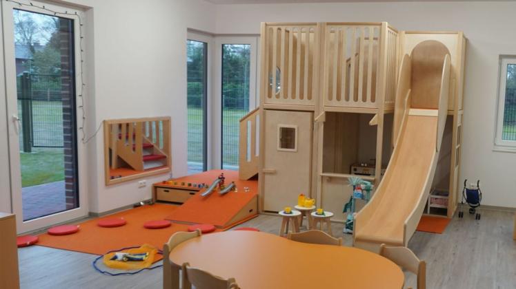 Im Gruppenraum der neuen Kita in Börger finden die Kinder viele Spielmöglichkeiten. Im Gruppenraum der neuen Kita in Börger finden die Kinder viele Spielmöglichkeiten.