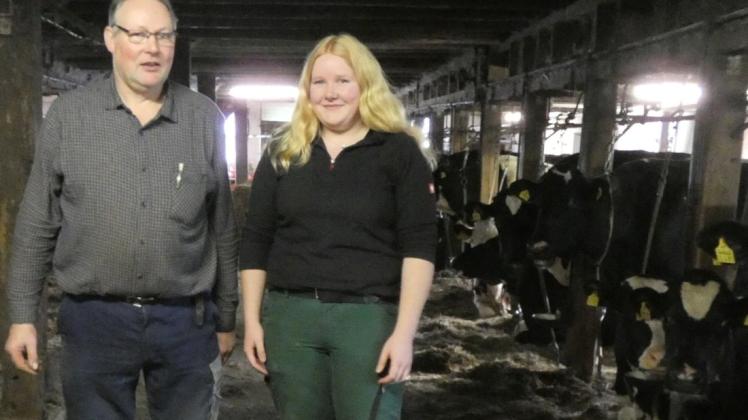 Stolzer Vater und erfolgreiche Tochter: Arend Sander freut sich über Ina Sanders Begeisterung für die Landwirtschaft.