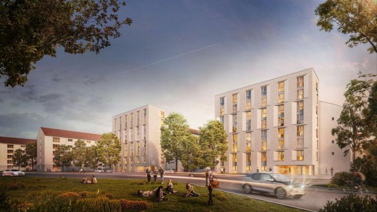 So könnten die Anbauten an die Studierendenwohnungen in der Max-Planck-Straße aussehen.