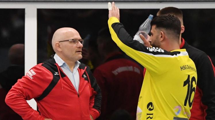 Gibt wertvolle Ratschläge: Jens Kanzog. Der ehemalige Bundesliga-Torwart trainiert seit 2017 die Torwarte des Handball-Oberligisten HSG Delmenhorst um Bassam Farasha.