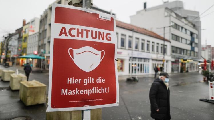 Auch in der Innenstadt Osnabrücks gilt weiterhin Maskenpflicht.