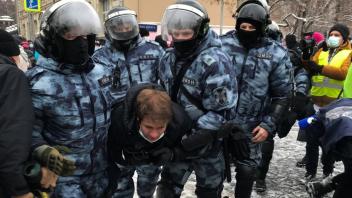 Gegen die Inhaftierung des russischen Oppositionsführers Alexej Nawalny kam es in landesweit zu Protesten.