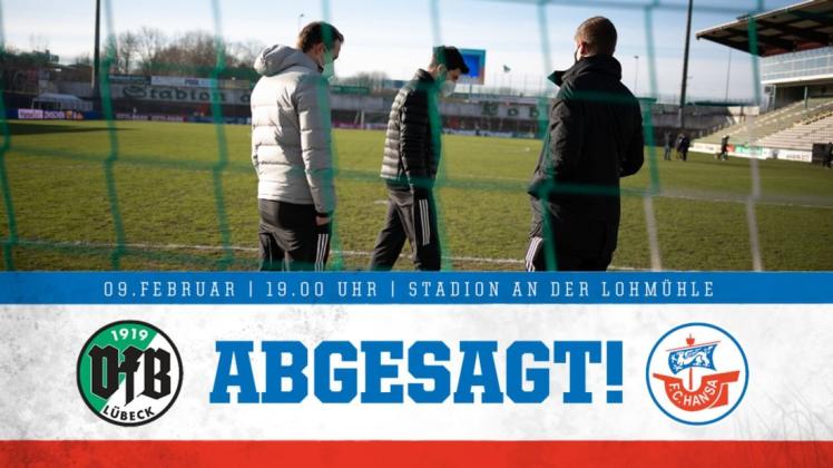Das Nachholspiel des FC Hansa am Dienstag in Lübeck wurde erneut abgesagt.