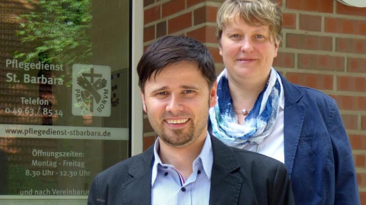 Seit etwa acht Jahren bilden Markus Schütte und Helga Brüning das Leitungsteam der häuslichen Alten- und Krankenpflegestation Sankt Barbara.