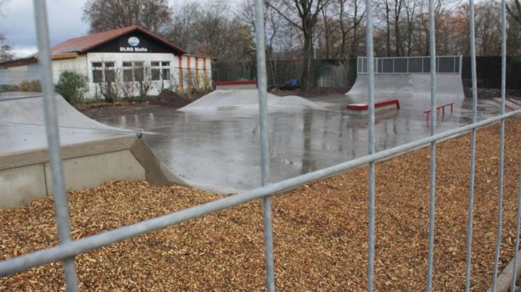 Der neue Skatepark ist fertig, coronabdingt jedoch noch gesperrt. Das Foto entstand im Dezember.