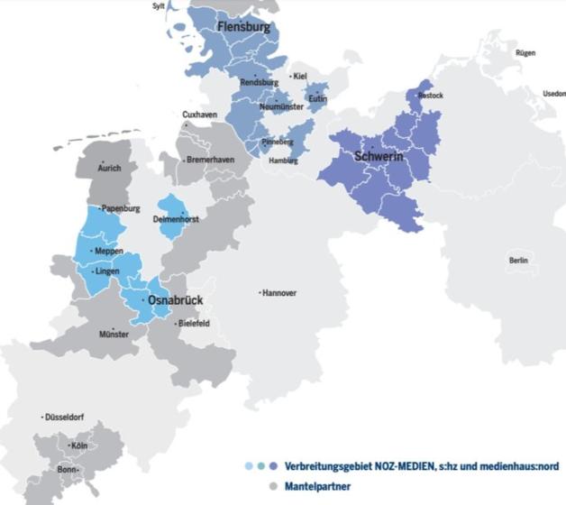 Die Gemeinschaftsredaktion von NOZ und Medienholding Nord erreicht täglich bis zu 2,5 Millionen Leser. Die Gemeinschaftsredaktion von NOZ und Medienholding Nord erreicht täglich bis zu 2,5 Millionen Leser.