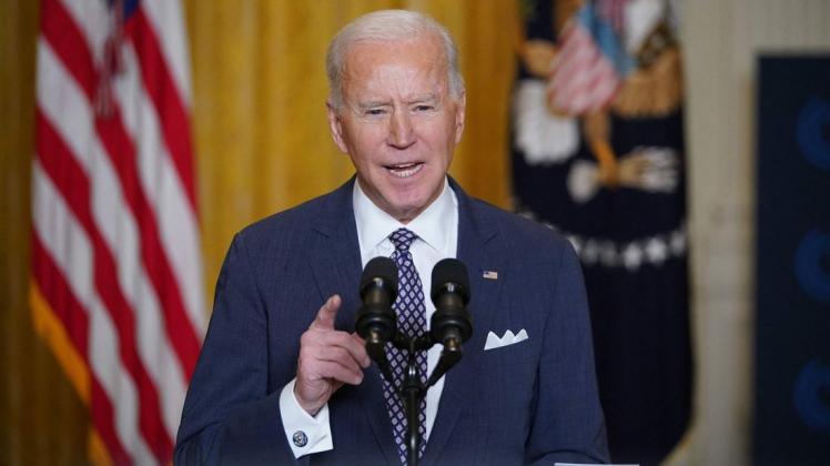 Live zugeschaltet, US-Präsident Joe Biden bei seiner online übertragenen Rede anlässlich der Münchner Sicherheitskonferenz: "Gemeinsam Demokratie gegen Autoritarismus verteidigen".