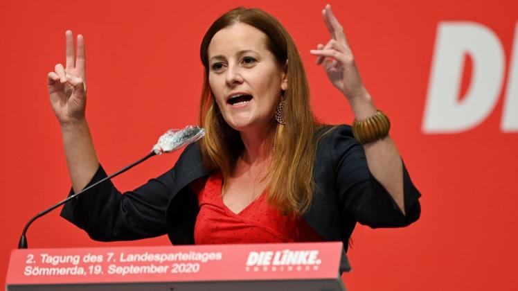 Janine Wissler, stellvertretende Bundesvorsitzende der Linkspartei und Landtagsfraktionschefin im Hessischen Landtag