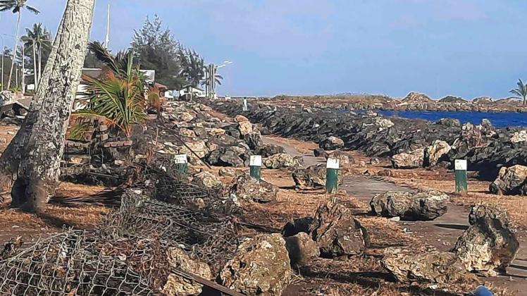 Völlige Zerstörung: Die Pazifiknation Tonga ist nach dem Vulkanausbruch schwer verwüstet.