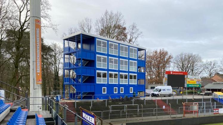 Der neue VIP-Tower des SV Meppen in der Hänsch-Arena.