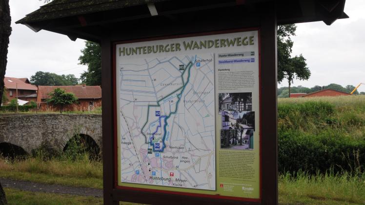 Die Freizeitwiese an der Römerbrücke in Hunteburg ist Ausgangspunkt für viele Wanderwege.