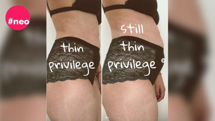 Die Soziologiestudentin Carina macht auf ihrem Instagram-Kanal auf das "thin privilege" aufmerksam.