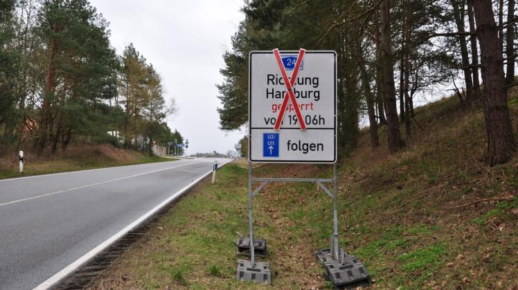 Zwischen Suckow und Parchim ist ab Montagabend die A24 wieder in Richtung Hamburg gesperrt. Im April soll die andere Richtung folgen.