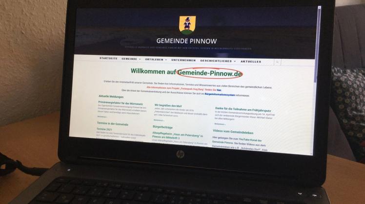 Die Gemeinde Pinnow informiert ihre Einwohner über aktuelle Entwicklungen und Pläne über die eigene Internetseite.