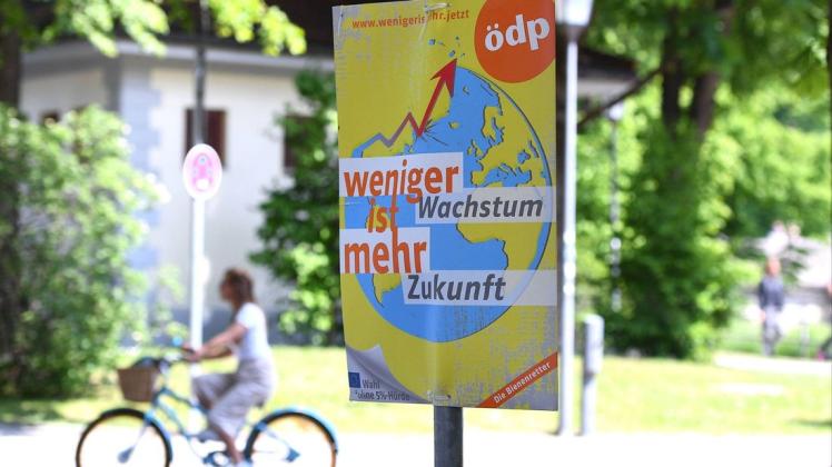 Ein Wahlplakat der ÖDP von der Europawahl in München 2019. Auch der neue Kreisverband in Pinneberg setzt sich für Umweltschutz ein.