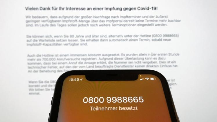 Wieder einmal bereitet die Impf-Hotline des Landes Niedersachsen Probleme. (Archivbild)