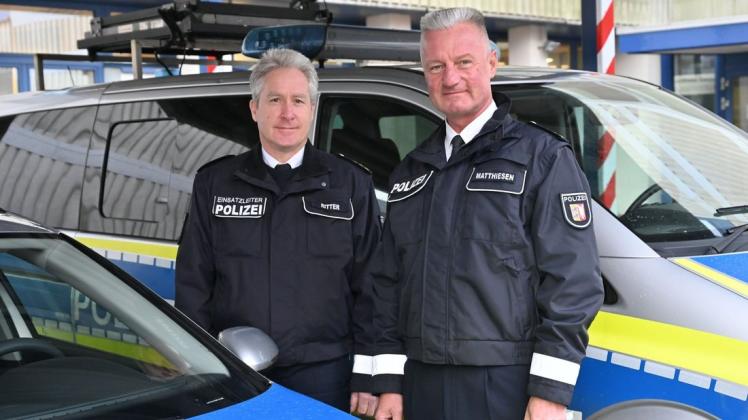 Die neuen Chefs an der Spitze der Polizeidirektion Itzehoe: Frank Ritter (l.) und Frank Matthiesen.