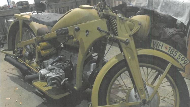 Dieses Motorrad wurde aus einer Werkstatt gestohlen