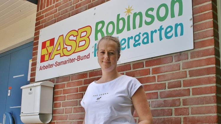 Jessica Bendfeldt ist die neue Leiterin des ASB Robinson-Kindergartens in der Gemeinde Hasloh. Im Kindergarten gelte es nun, das Team neu zusammenzuführen.