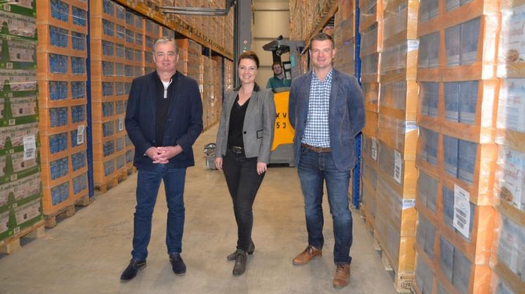 Der Parchimer Teil des Unternehmens Krüger + Voigt ist ein Familienbetrieb: Geschäftsführer Hergen Krüger mit Tochter Lisa und Sohn Normann.