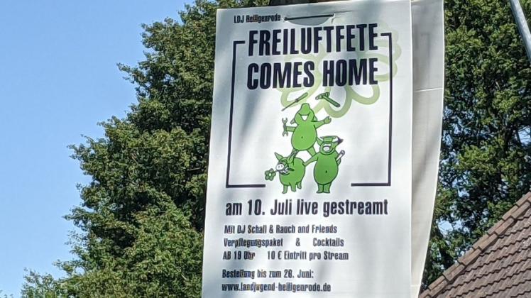 Mit diesem Plakat wirbt die Landjugend Heiligenrode  für ihre virtuelle Freiluftfete.