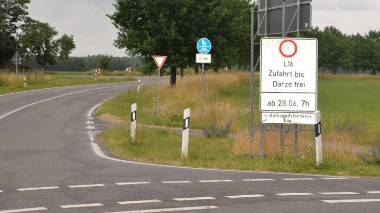 Ab Montag gibt es kein Durchkommen mehr auf der L 16 zwischen Parchim und Mestlin.