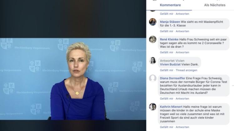 Manuela Schwesig beantwortet auf Facebook Fragen.