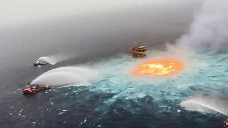 Wegen eines Gaslecks in einer Unterwasser-Pipeline hatte es jetzt im Golf von Mexiko gebrannt.