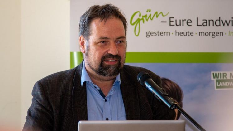 Holger Hennies, Präsident des Niedersächsischen Landvolks, kritisierte bei einer Gastrede in Haren die Politik.