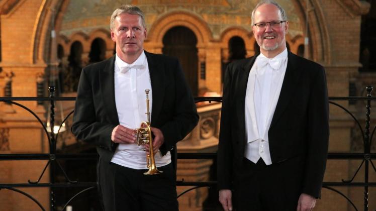 30 Jahre Trompete und Orgel: Uwe Komischke und Thorsten A. Pech gastieren am Montag in der Stadtkirche in Teterow.