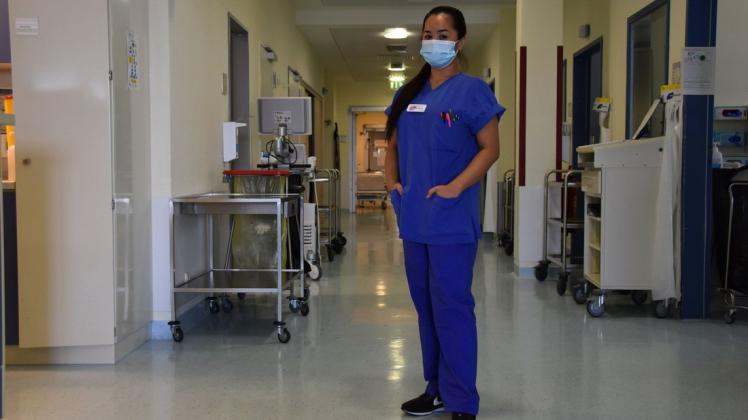 Seit acht Monaten in Deutschland: Philippinerin Kay Harriette Allauigan arbeitet auf der Intensivstation in den Helios-Kliniken. Seit acht Monaten in Deutschland: Philippinerin Kay Harriette Allauigan arbeitet auf der Intensivstation in den Helios-Kliniken.
