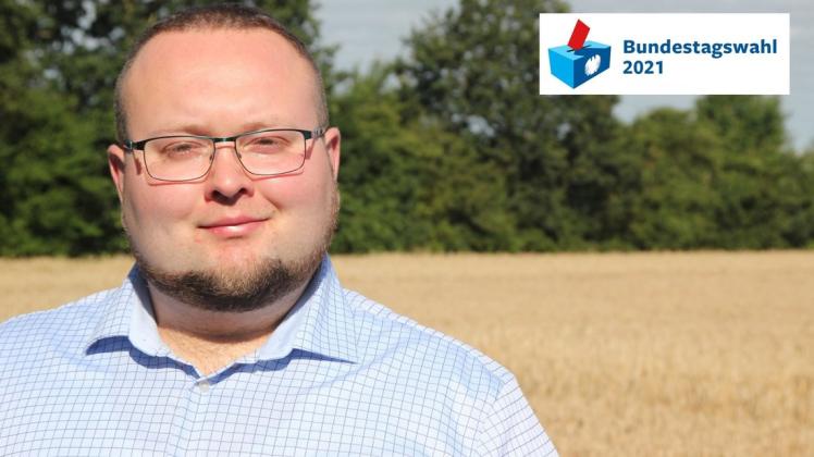 Andrej Clasen von der AfD bewirbt sich bei der Bundestagswahl im September um das Direktmandat im Wahlkreis Nordfriesland/Dithmarschen Nord.
