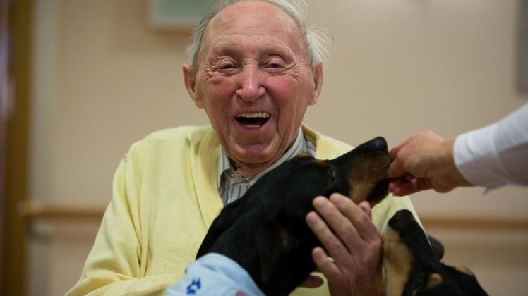 Mit dem Besuchsdienst bringen Hunde Freude in Senioren- und Altenheime. Die Malteser suchen dafür neue Ehrenamtliche.