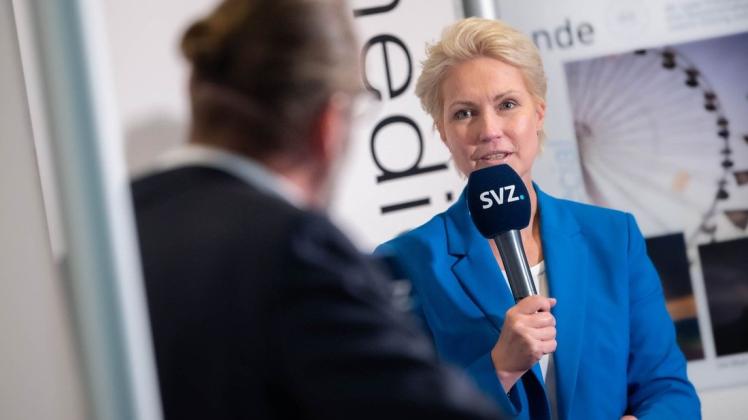 Interview zur Landtagswahl: Manuela Schwesig, Spitzenkandidatin der SPD in MV,  im Gespräch mit SVZ-Chefredakteur Michael Seidel.