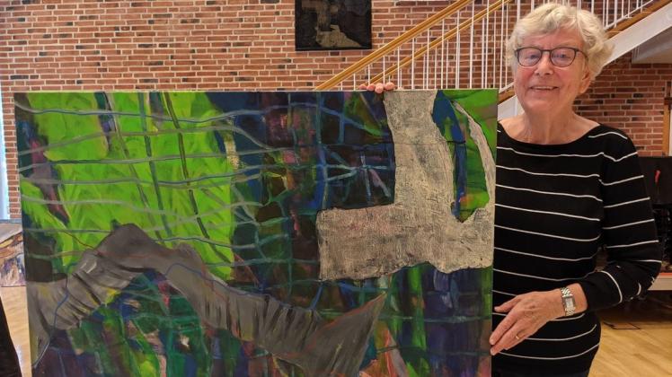 Dieses während der Pandemie gemalte Unterwasserbild  zeigt  Künstlerin Gerlinde Koschade in ihrer ersten eigenen Ausstellung  ab Donnerstag im Stuhrer Rathaus