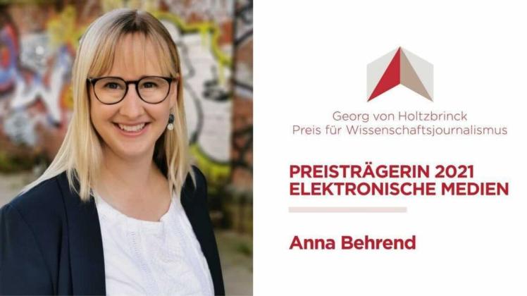 NOZ-Autorin Anna Behrend gewinnt den diesjährigen Georg von Holtzbrinck Preis für Wissenschaftsjournalismus.