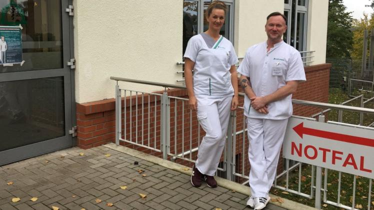 Das neue Team an der Spitze der Notaufnahme im Asklepios-Krankenhaus Parchim: Stationsleiterin Susanne Köller und Notfallmediziner Dr. Markus Tullius.