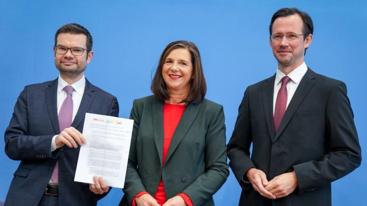 Ein guter Corona-Exit-Plan der Ampel-Verhandler Marco Buschmann (FDP), Katrin Göring-Eckardt (Grüne) und Dirk Wiese (SPD).