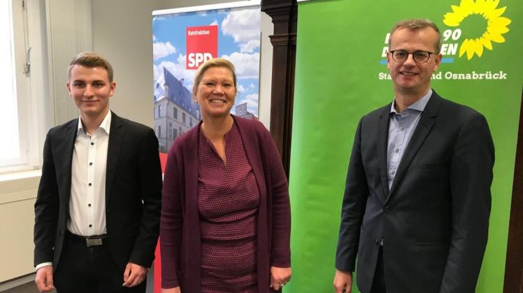 Christoph Kühn (Volt), Susanne Hambürger dos Reis (SPD), Volker Bajus (Bündnis 90/Die Grünen).
