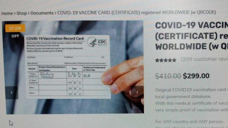 Im Darknet gibt es unterschiedliche Nachweise für eine Covid-19-Impfung zu kaufen.