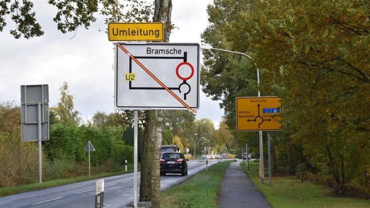Länger als geplant dauern die Bauarbeiten an der Westerkappelner Straße zwischen Bramsche und Achmer. Das 1,5 Kilometer lange Teilstück bleibt bis zum 24. November gesperrt.