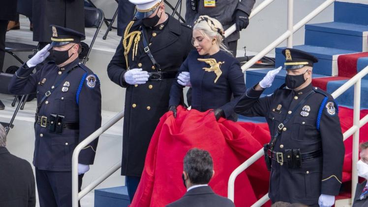Lady Gaga eröffnete die Inauguration von US-Präsident Joe Biden mit der Nationalhymne.