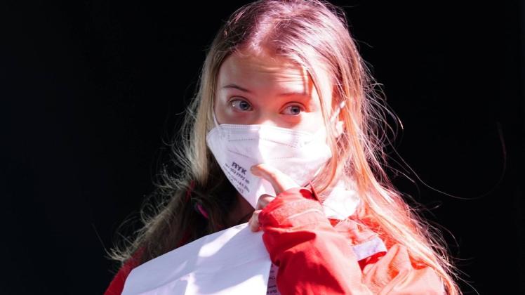 Klimaaktivistin Greta Thunberg  bei einem Auftritt am Rande des UN-Klimagipfels in Glasgow.