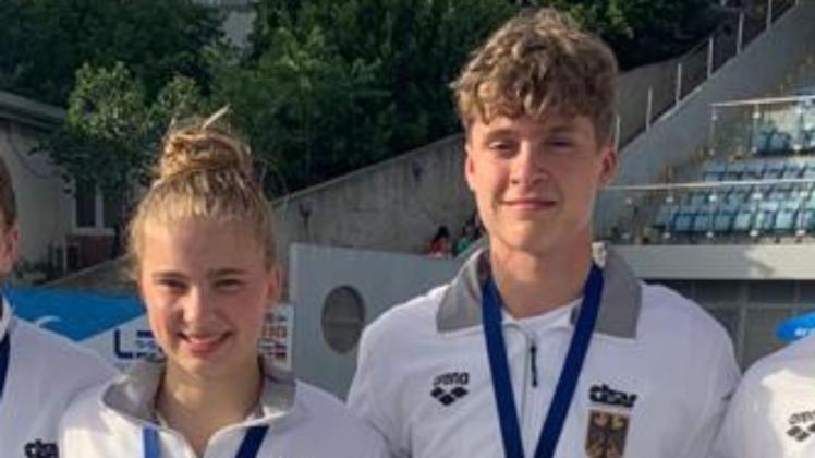 Vertreten den Wasserspringerclub Rostock bei den Junioren-Weltmeisterschaften in Kiew: Jette Müller und  Espen Prenzyna