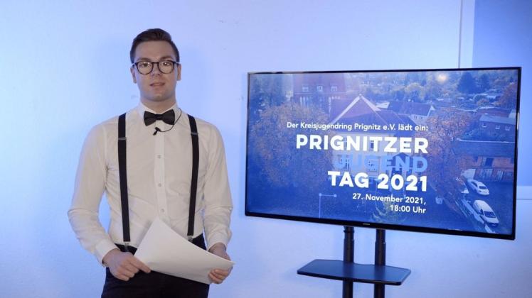 Jeremie Tille führte als Moderator durch den digitalen Prignitzer Jugendtag 2021.